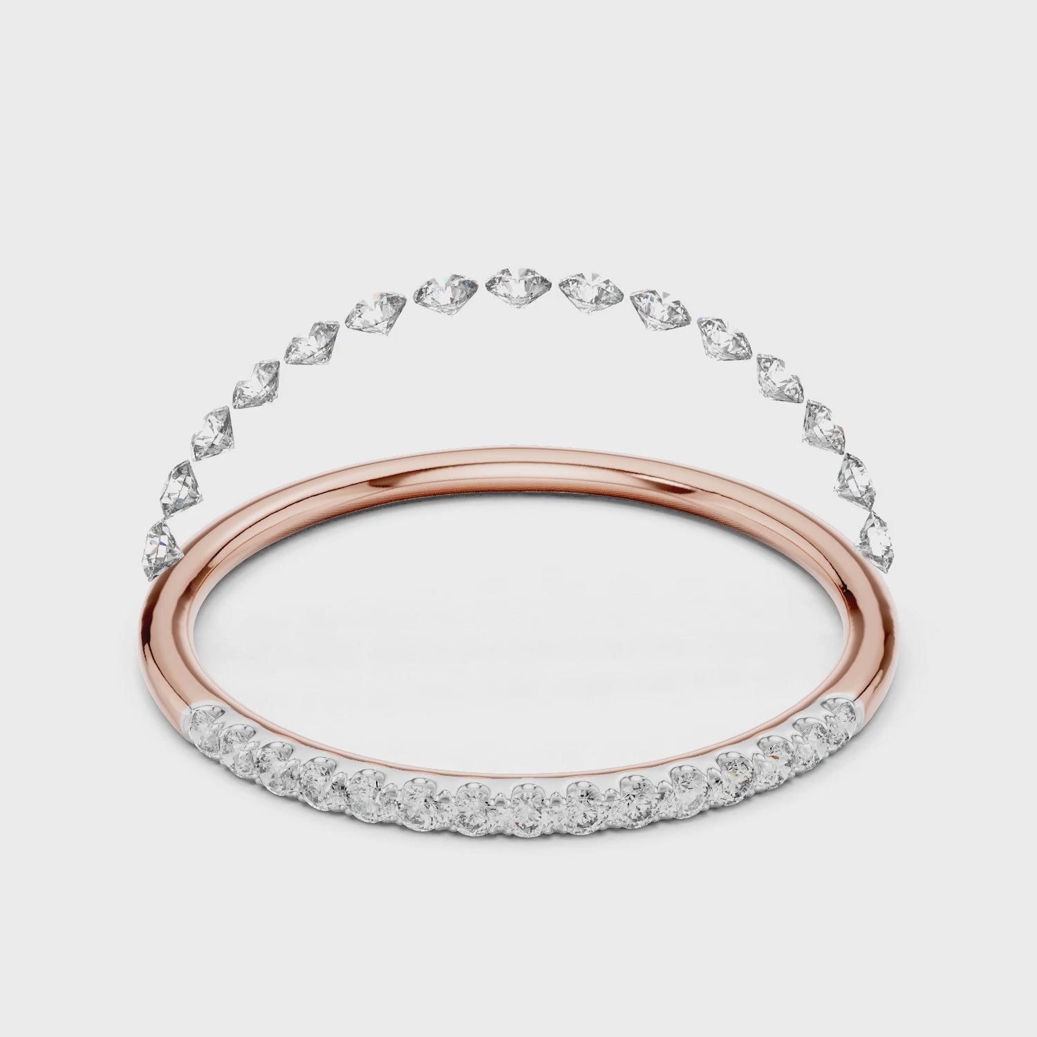 Aurora Round Lab Grown Diamond Slim Half Eternity Ring - Rose Gold video