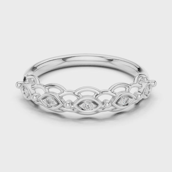 Isla Round Lab Grown Diamond Half Eternity Ring - White Gold video