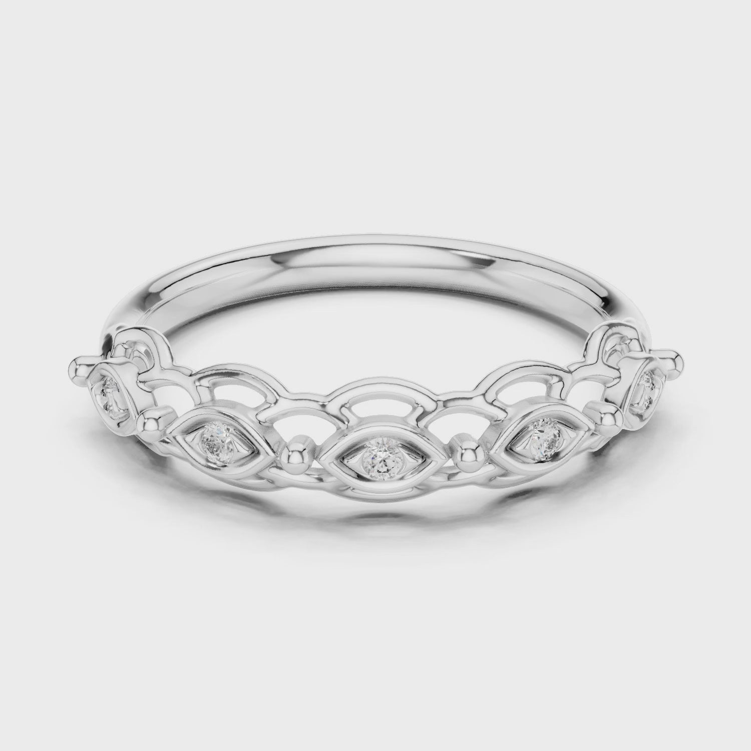 Isla Round Lab Grown Diamond Half Eternity Ring - White Gold video