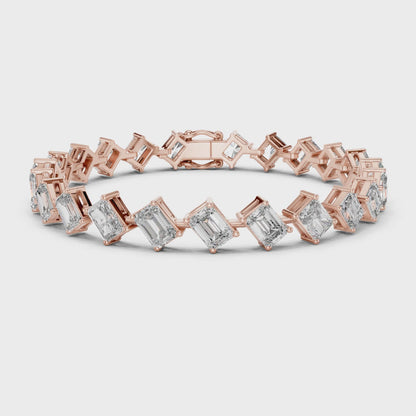 Vera 15 Carat Emerald Lab Grown Diamond Tennis Bracelet - Rose Gold video