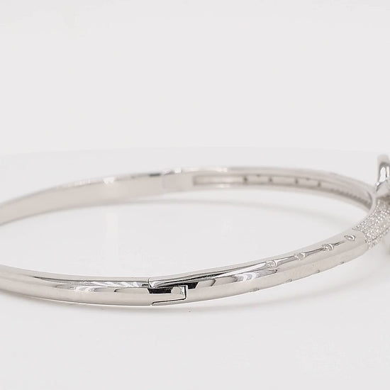 Divara Wren Bangle sterling silver 925 cubic zirconia bracelet, 360 degree video