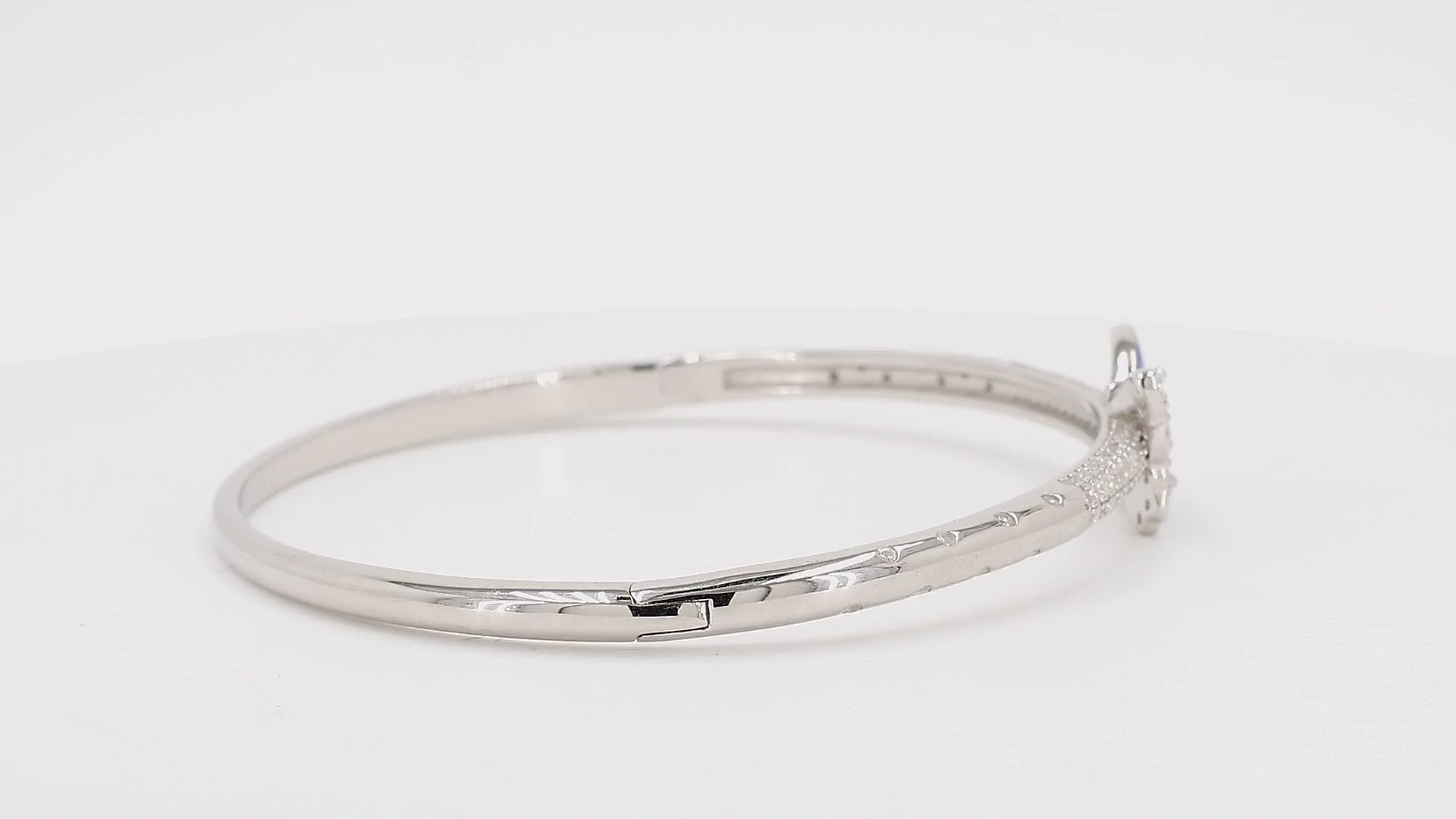 Divara Wren Bangle sterling silver 925 cubic zirconia bracelet, 360 degree video