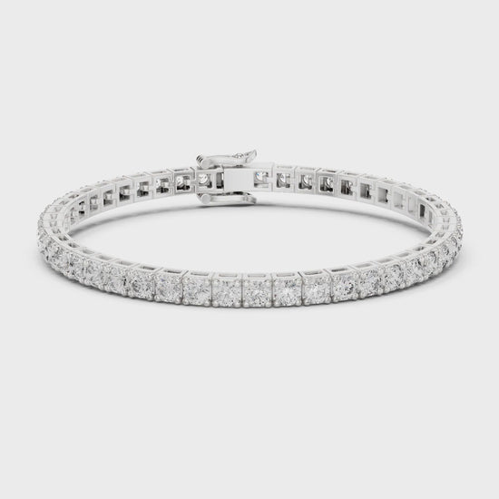 Aurora 12 Carat Round Lab Grown Diamond Statement Tennis Bracelet - White Gold video