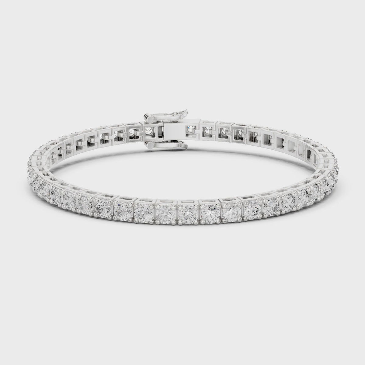 Aurora 12 Carat Round Lab Grown Diamond Statement Tennis Bracelet - White Gold video