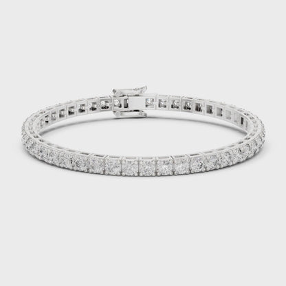 Aurora 12 Carat Round Lab Grown Diamond Statement Tennis Bracelet - White Gold video