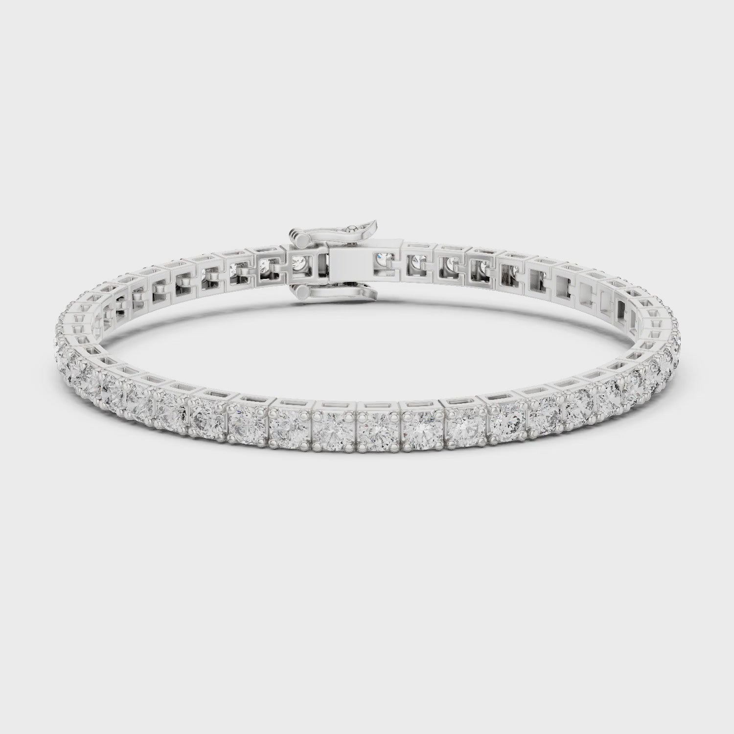 Aurora 12 Carat Round Lab Grown Diamond Statement Tennis Bracelet - White Gold video
