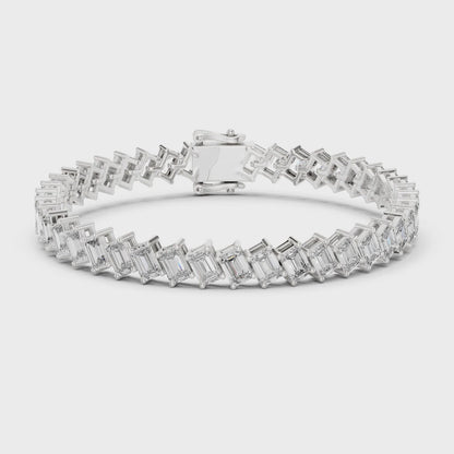 Vera 8 Carat Emerald Lab Grown Diamond Tennis Bracelet - White Gold video
