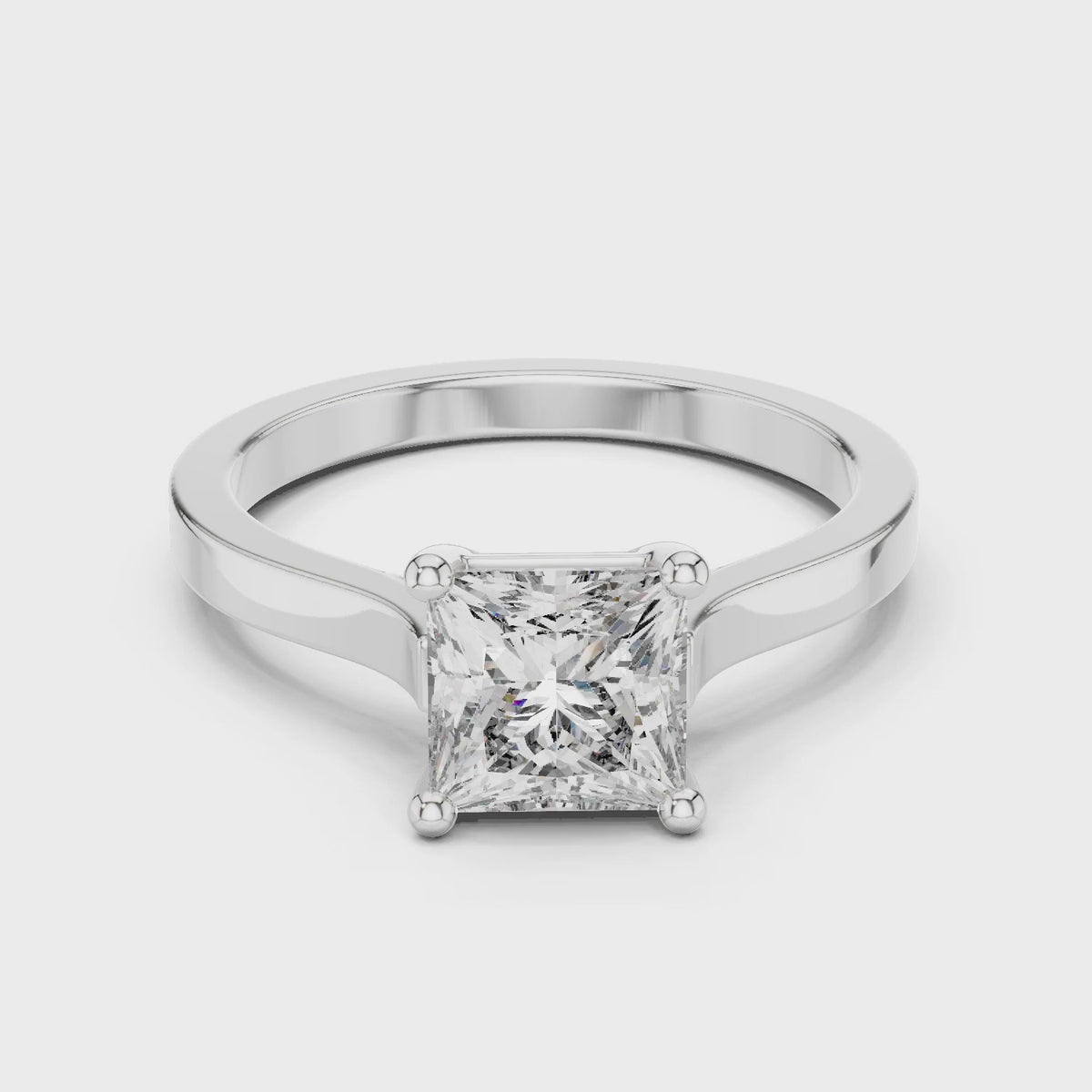 Vera 1 Carat Princess Lab Grown Diamond Solitaire Engagement Ring - White Gold video