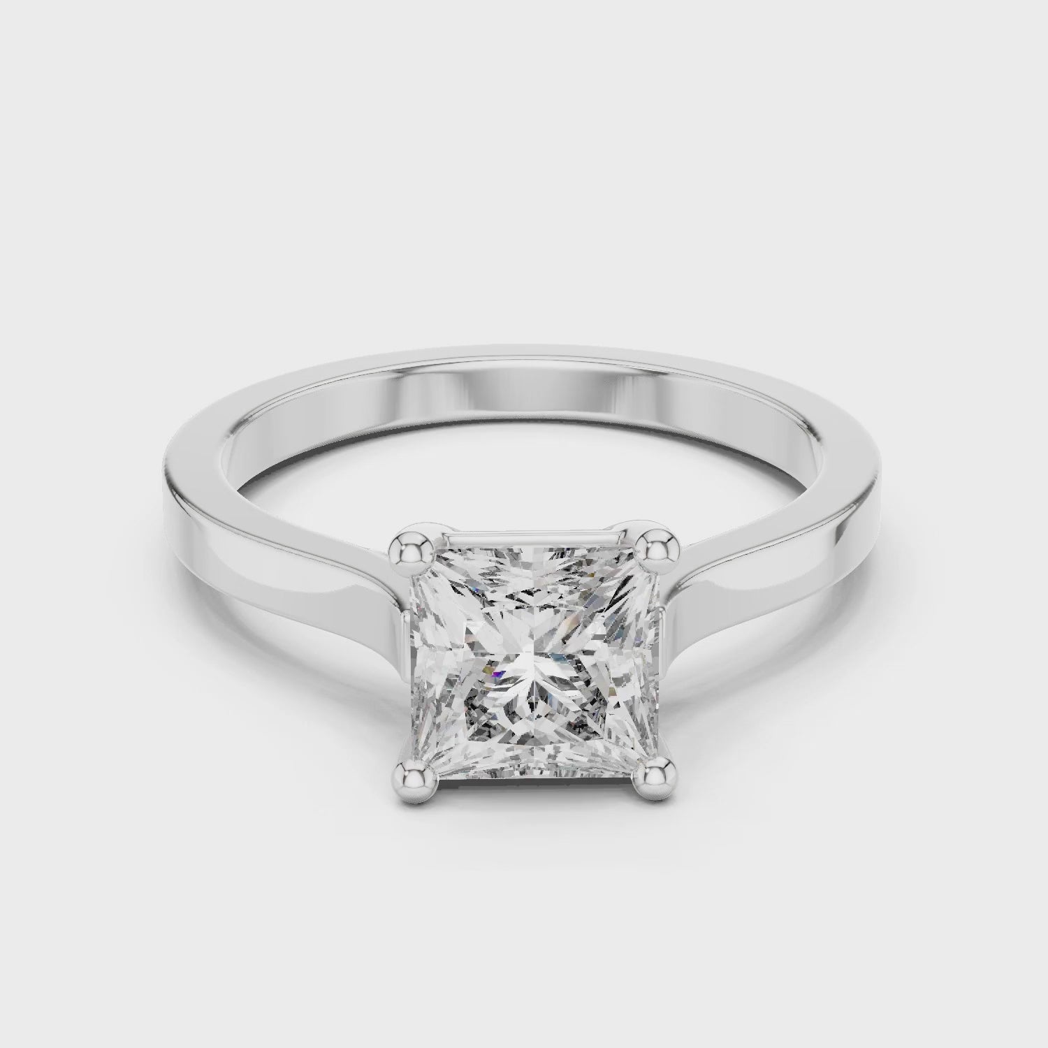 Vera 1 Carat Princess Lab Grown Diamond Solitaire Engagement Ring - White Gold video