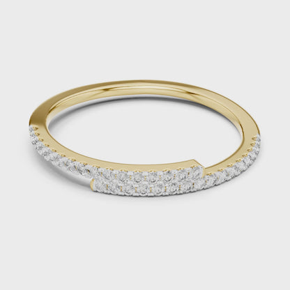 Aurora Round Lab Grown Diamond Double Row Half Eternity Ring - Yellow Gold video