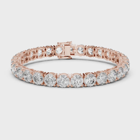 Aurora 25 Carat Round Lab Grown Diamond Tennis Bracelet - Rose Gold video