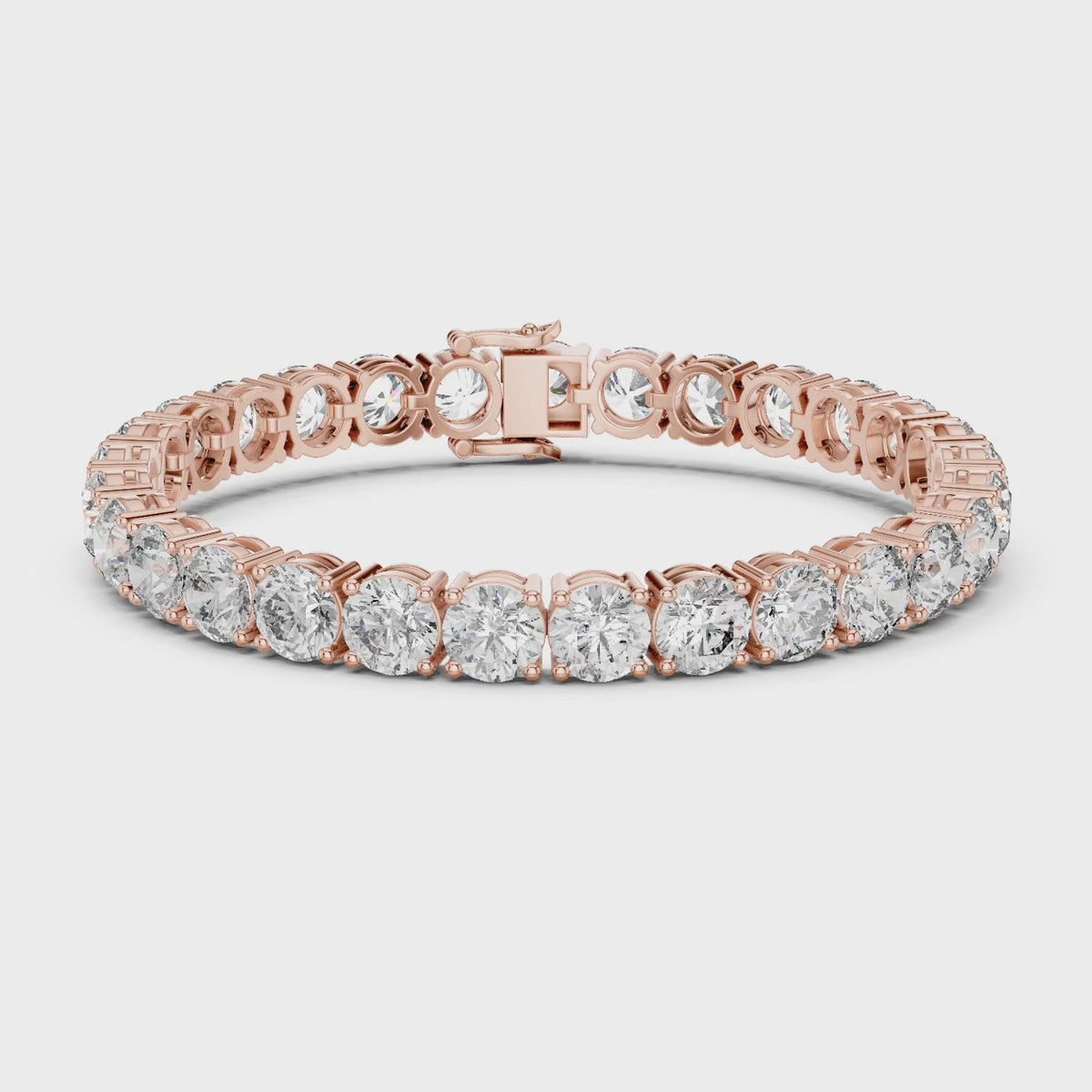 Aurora 25 Carat Round Lab Grown Diamond Tennis Bracelet - Rose Gold video