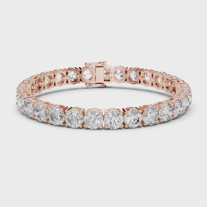 Aurora 25 Carat Round Lab Grown Diamond Tennis Bracelet - Rose Gold video