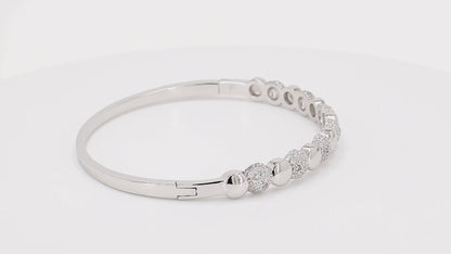 Divara Marlowe Bangle sterling silver 925 cubic zirconia bracelet, 360 degree video