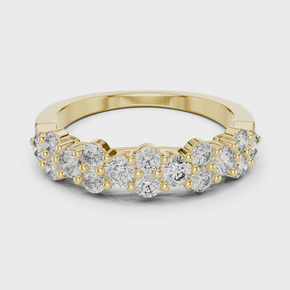 Aurora 1 Carat Round Lab Grown Diamond Half Eternity Ring - Yellow Gold video