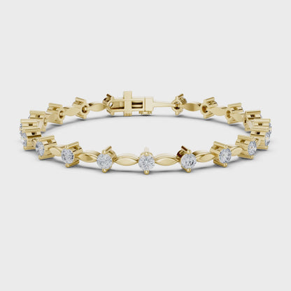 Isla 2 Carat Round Lab Grown Diamond Station Bracelet - Yellow Gold video