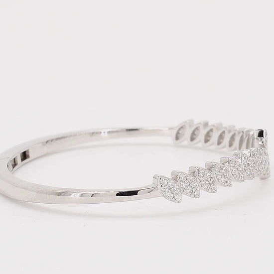 Divara Celestine Bangle sterling silver 925 cubic zirconia bracelet, 360 degree video