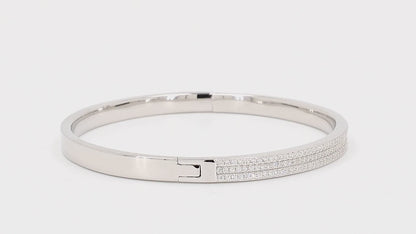 Divara Elara Bangle sterling silver 925 cubic zirconia bracelet, 360 degree video