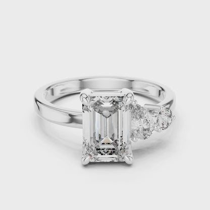 Vera 2 Carat Round Lab Grown Diamond Two Stone Three Stone Ring - White Gold video