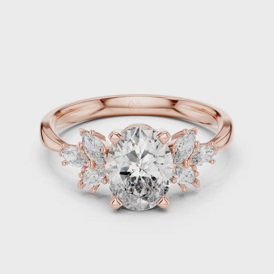 Flora 1 Carat Oval Lab Grown Diamond Engagement Ring - Rose Gold video