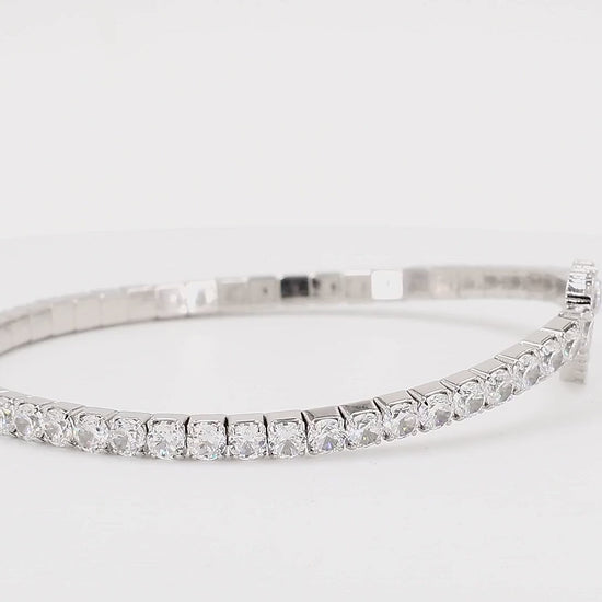 Divara Freya Tennis Bracelet sterling silver 925 cubic zirconia bracelet, 360 degree video