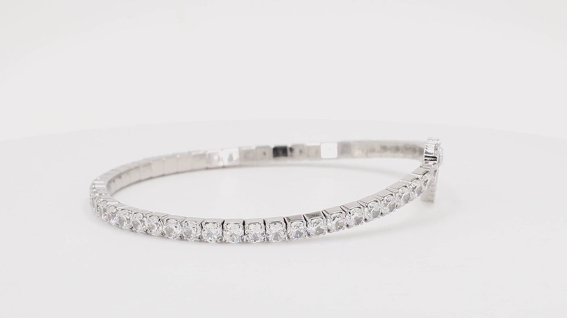 Divara Freya Tennis Bracelet sterling silver 925 cubic zirconia bracelet, 360 degree video