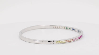 Divara Harlow Bangle sterling silver 925 cubic zirconia bracelet, 360 degree video