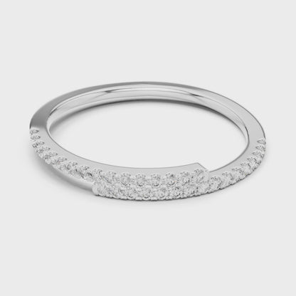 Aurora Round Lab Grown Diamond Double Row Half Eternity Ring - White Gold video