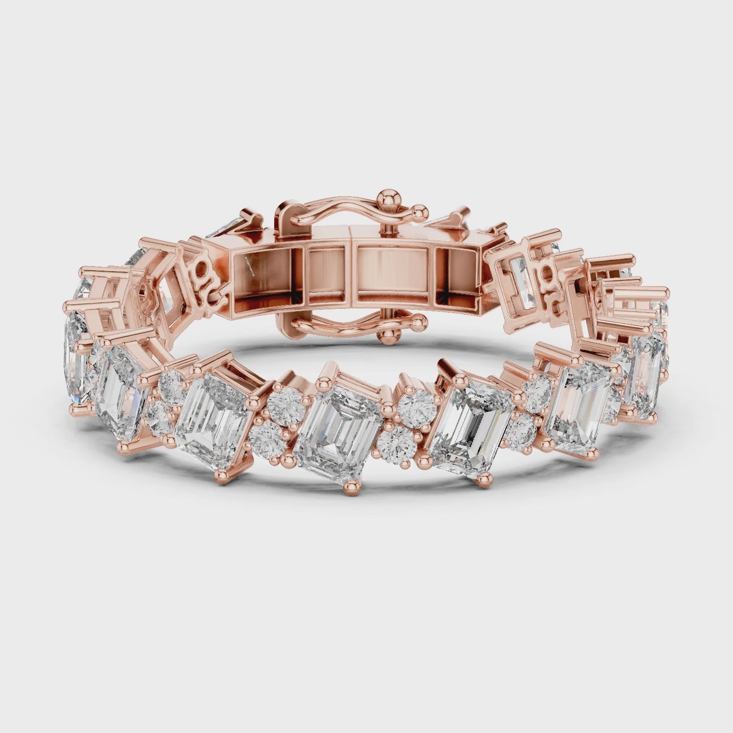 Vera 30 Carat Emerald Lab Grown Diamond Tennis Bracelet - Rose Gold video