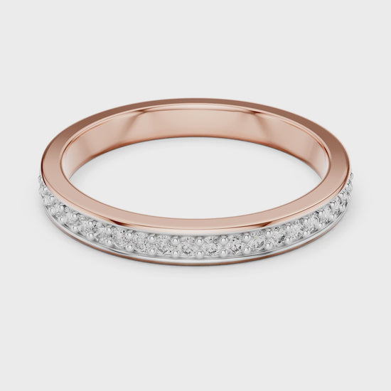 Aurora Round Lab Grown Diamond Pave Half Eternity Ring - Rose Gold video