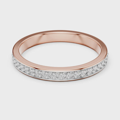 Aurora Round Lab Grown Diamond Pave Half Eternity Ring - Rose Gold video