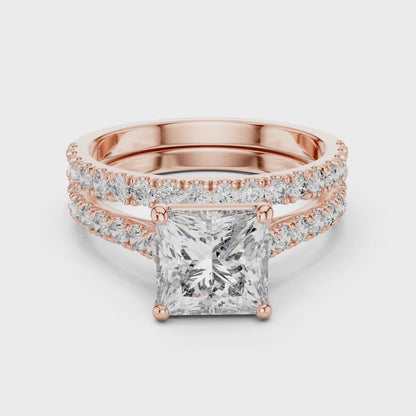Vera 1.5 Carat Princess Lab Grown Diamond Engagement Ring - Rose Gold video