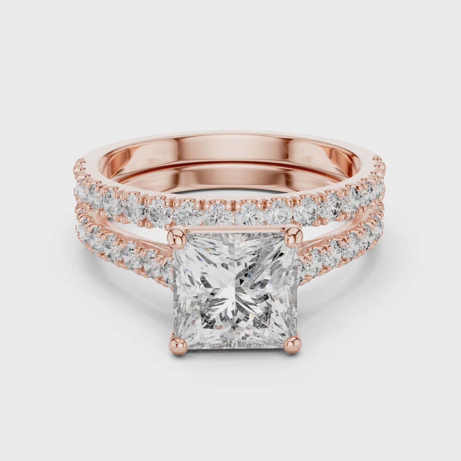 Vera 1.5 Carat Princess Lab Grown Diamond Engagement Ring - Rose Gold video