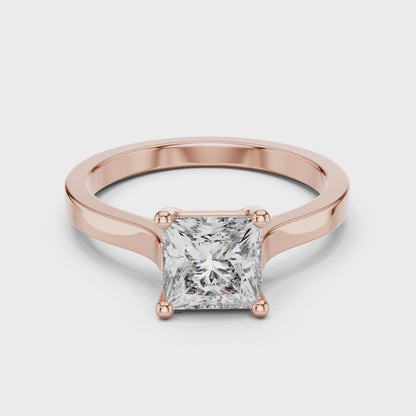 Vera 1 Carat Princess Lab Grown Diamond Solitaire Engagement Ring - Rose Gold video