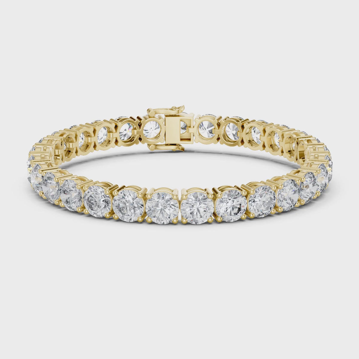 Aurora 25 Carat Round Lab Grown Diamond Tennis Bracelet - Yellow Gold video
