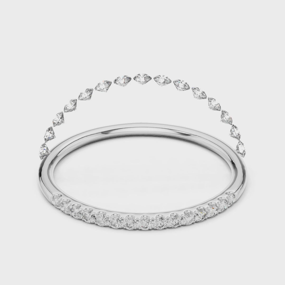Aurora Round Lab Grown Diamond Slim Half Eternity Ring - White Gold video