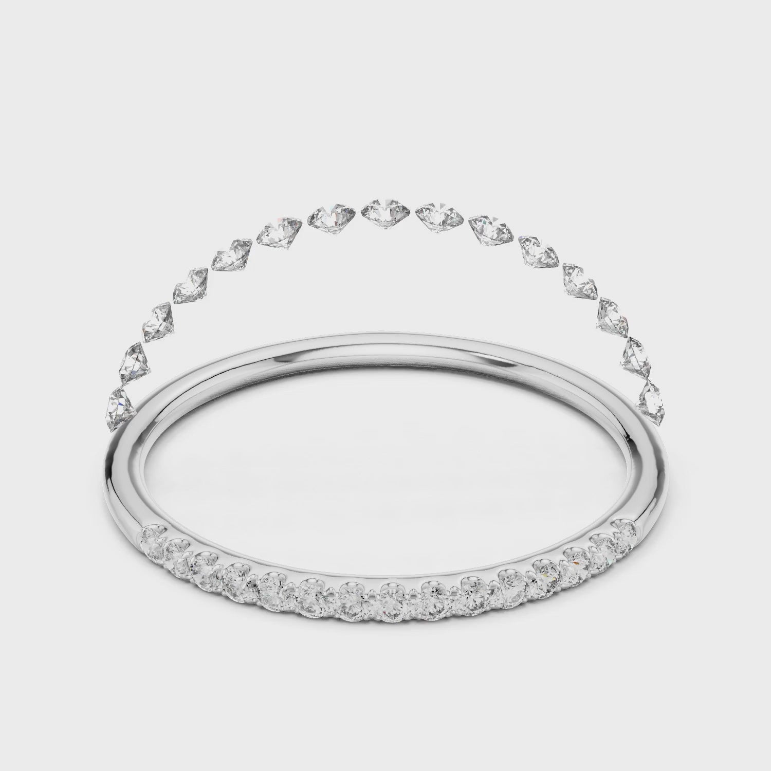 Aurora Round Lab Grown Diamond Slim Half Eternity Ring - White Gold video