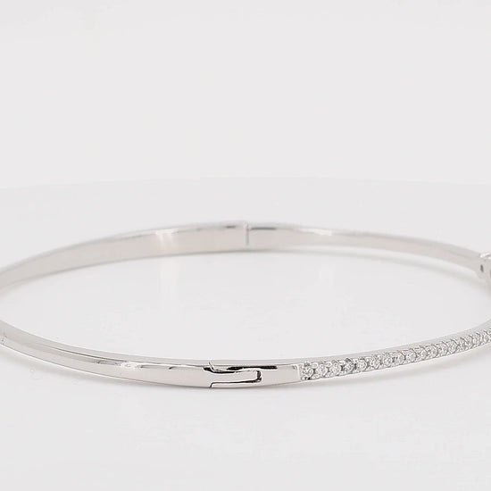 Divara Verity Bangle sterling silver 925 cubic zirconia bracelet, 360 degree video