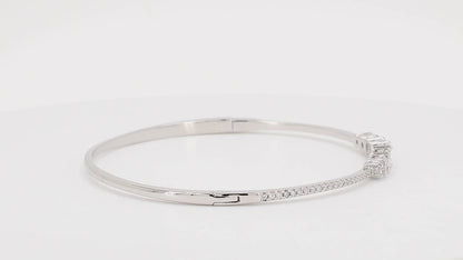 Divara Verity Bangle sterling silver 925 cubic zirconia bracelet, 360 degree video