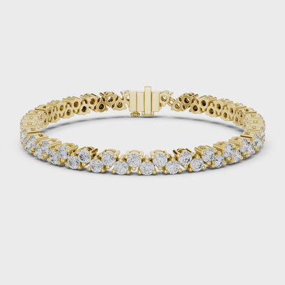 Aurora 6 Carat Round Lab Grown Diamond Collet Tennis Bracelet - Yellow Gold video