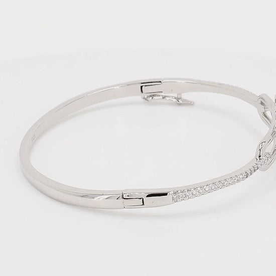 Divara Elowen Bangle sterling silver 925 cubic zirconia bracelet, 360 degree video