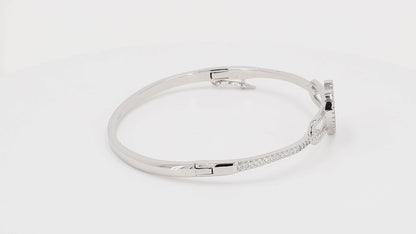 Divara Elowen Bangle sterling silver 925 cubic zirconia bracelet, 360 degree video