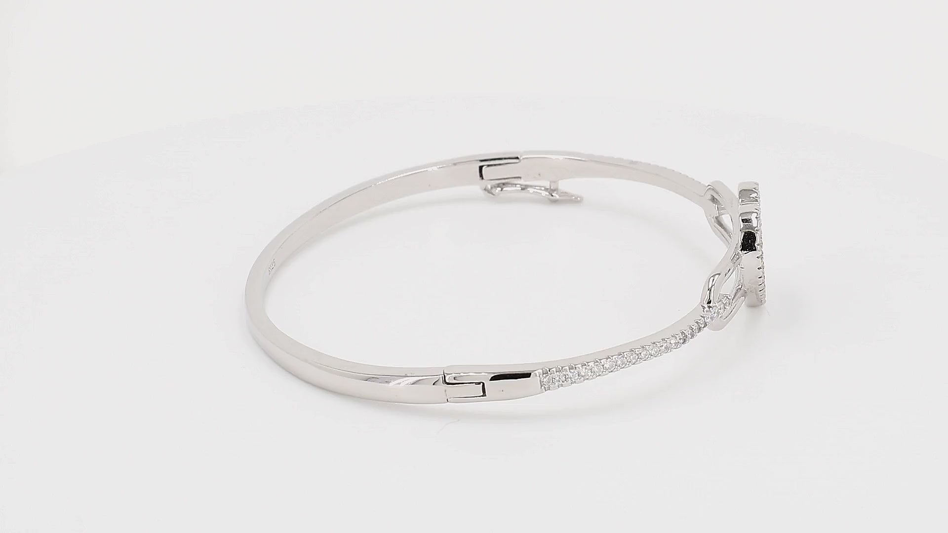 Divara Elowen Bangle sterling silver 925 cubic zirconia bracelet, 360 degree video