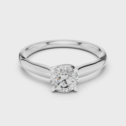 Clara 0.50ct Round Lab Grown Diamond Claw Solitaire Engagement Ring - White Gold video