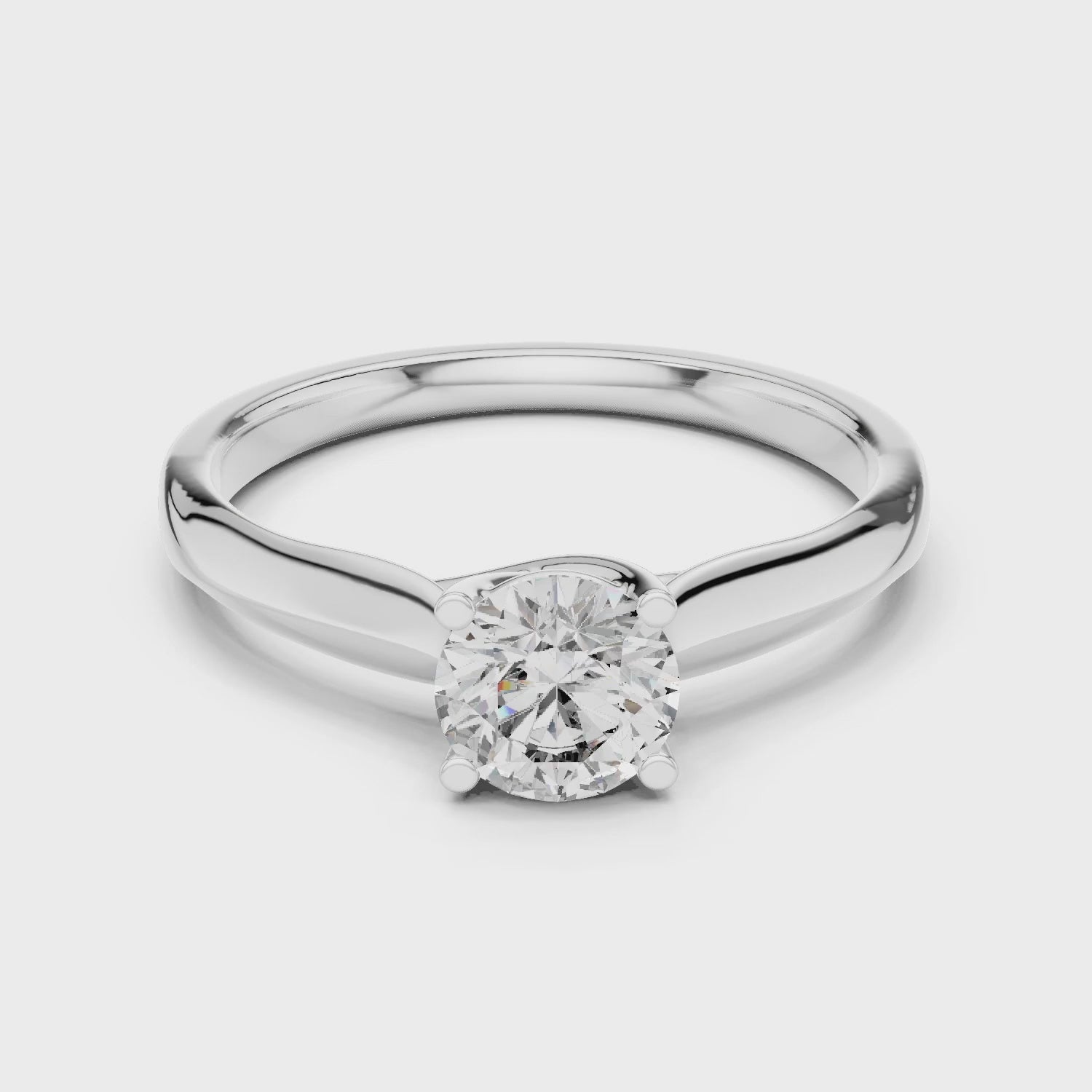 Clara 0.50ct Round Lab Grown Diamond Claw Solitaire Engagement Ring - White Gold video