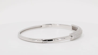Divara Fenella Bangle sterling silver 925 cubic zirconia bracelet, 360 degree video