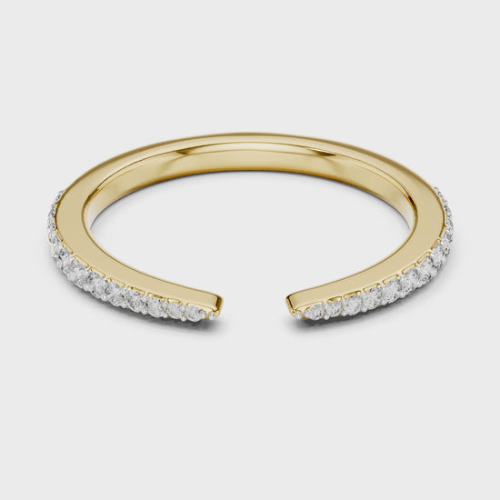 Aurora 0.25ct Round Lab Grown Diamond Open Ring - Yellow Gold video