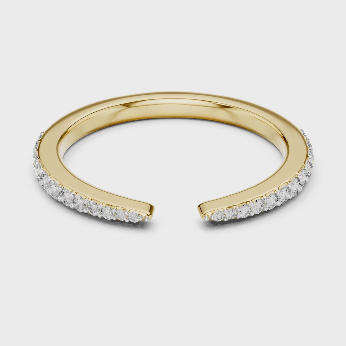 Aurora 0.25ct Round Lab Grown Diamond Open Ring - Yellow Gold video