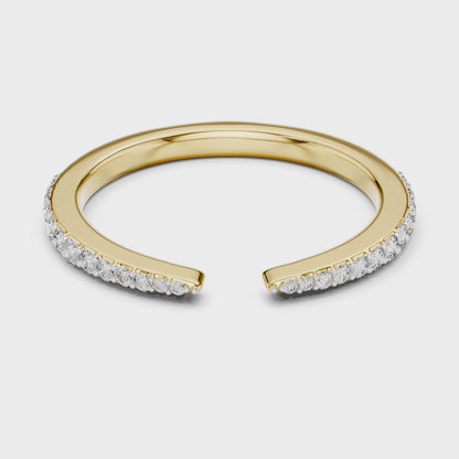 Aurora 0.25ct Round Lab Grown Diamond Open Ring - Yellow Gold video