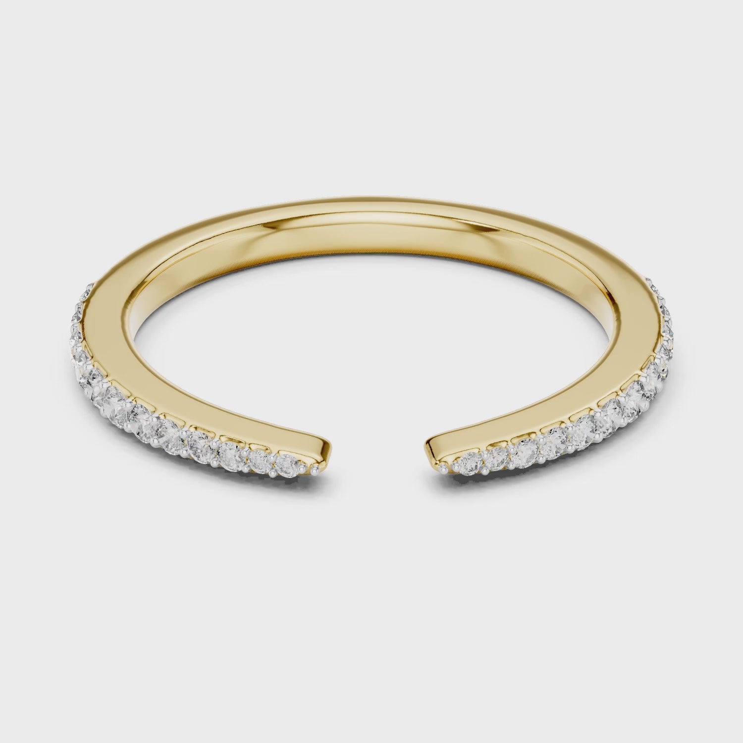 Aurora 0.25ct Round Lab Grown Diamond Open Ring - Yellow Gold video